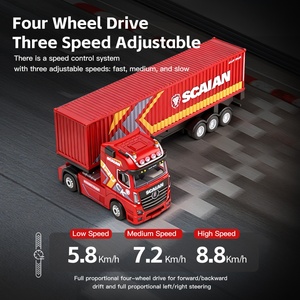 Nouvelle voiture RC Wltoys SJY-6408 1:64, mini camion conteneur 4x4 en alliage, prêt à la course, avec télécommande 30m, modèle complet - Product Image 5
