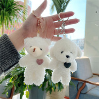 Doux mignon poudre fard à joues ours pendentif mignon bébé ours en peluche poupée sac accessoires porte-clés