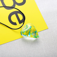 Vente en gros de collier pendentif en forme de cœur fleur rétro en verre de Murano en spirale Millefiori