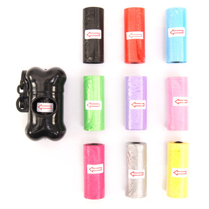 Bolsas de plástico ecológicas para mascotas, de color sólido, impresas con huellas, para recoger excrementos de perros, venta al por mayor. - Product Image 5