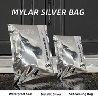 Sacs d'expédition en Mylar autocollants de 0,5 mil, imperméables, argent métallisé glamour, chromés, imprimés en gravure, enveloppes