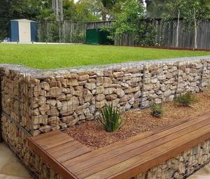 Cage en <span class=keywords><strong>gabion</strong></span> durable à assembler facilement, soudée en usine, pour <span class=keywords><strong>bordure</strong></span> de jardin, parterre de fleurs - Product Image 1