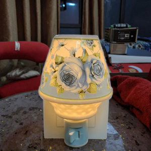 Lampe de nuit <span class=keywords><strong>à</strong></span> <span class=keywords><strong>brancher</strong></span> Guangli GL-TC3, motif roses, taille moyenne, en porcelaine, source de lumière blanc chaud, pour la décoration de la maison - Product Image 2