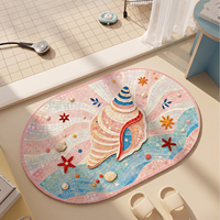 Tapis de salle de bain de style océanique luxueux et rêveur, antidérapant, séchage rapide, tapis en cuir Nappa, tapis de bain absorbant l'eau