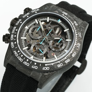 Montre de luxe pour homme à mouvement tourbillon mécanique automatique ajouré avec fonction de comptage des années, bracelet de 22 mm, cadran à index - Product Image 1