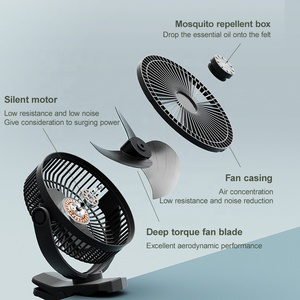 Điện Bàn Pin Powered USB Có Thể Sạc Lại Tốc Độ Tự Nhiên Gió Làm Mát Clip Fan - Product Image 3