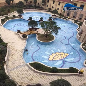 Bluwhale Thiết Kế Hoa Mô Hình <span class=keywords><strong>Mozaik</strong></span> Bức Tranh Tường 48X48Mm Bơi Hồ Bơi Gốm Gạch Mosaic Cho Dự Án Khách Sạn - Product Image 6