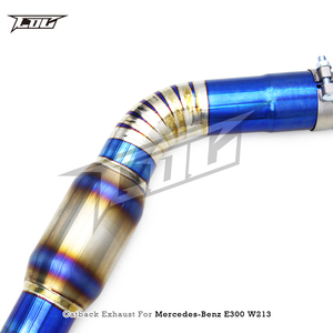 ท่อไอเสียแบบตรงรุ่นสำหรับ Mercedes-Benz E200/E300 W213 2.0T ปี 2017-2023 Boska ความหนา 1.2 มม. ไทเทเนียมสีน้ำเงิน น้ำหนักเบา แบบ Catback - Product Image 3