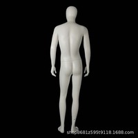Mannequin Homme Entier en FRP avec Tête, Blanc Mat, Présentoir de Simulation Corporelle pour Magasins de Vêtements Masculins