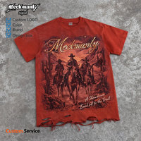 T-shirt pour homme Meckmanly, 100% coton tricoté, 300 grammes, manches courtes, imprimé, col rond, coupe décontractée, écologique, respirant, voiture