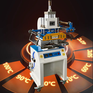 Usine semi-automatique pilote d'huile hydraulique <span class=keywords><strong>Textile</strong></span> cuir Logo/étiquette 3D gaufrage Machine de timbre à chaud - Product Image 5