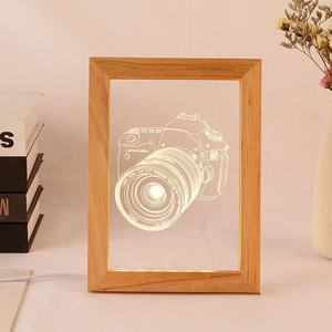 Lámpara de ilusión 3D de madera, marco de fotos personalizado, luz nocturna <span class=keywords><strong>para</strong></span> marco de fotos de madera personalizado - Product Image 2