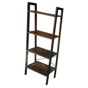 Retro Industrial Ladder <b>Shelf</b> 5 Tier Iron Wood Standing Office Organizer Multifunctional Storage <b>Rack</b> - Product Image 4