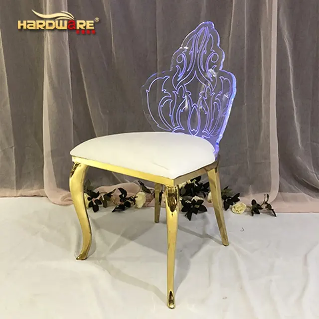 Muebles de Hotel de lujo, sillas de Ceremonia de boda con luz Led, a la venta