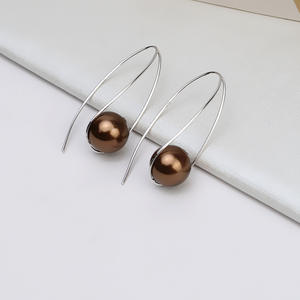 Boucles d'oreilles longues en argent S925 pour femme, avec crochet d'oreille, perles, accessoires de bijoux DIY, plateau vide, composants semi-finis - Product Image 2