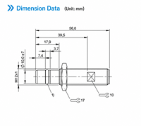 Capteur de Proximité Inductif Domenzi NAMUR 500 Bar M12x1 à Visser IP68 pour Détection de Position des Cylindres Hydrauliques