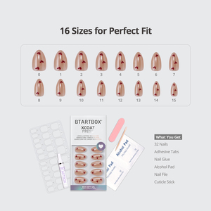 BTArtbox doux Gel XCOAT 3D Floral presse sur les ongles en gros court amande fait à la main bleu français pointe <span class=keywords><strong>faux</strong></span> ongles - Product Image 2