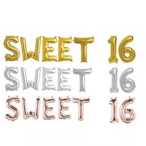 16 pulgadas dulce 16 dulces dieciséis letras Foil Banner globos para 16 cumpleaños globo celebración fiesta decoración fiesta suministro - Product Image 5