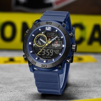 Montre NAVIFORCE 6104, sport, analogique, mode, numérique, quartz, montres-bracelets, double fuseau horaire, affichage étanche, horloge, cadeau pour homme