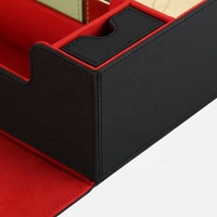 Boîte de rangement de cartes de jeu TCG, grande taille, plus de 100 cartes de jeu, boîte de cartes de jeu à rabat en cuir