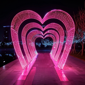 Encantador Túnel <span class=keywords><strong>de</strong></span> Luz con Forma <span class=keywords><strong>de</strong></span> Corazón Rosa - Perfecto para Caminos Románticos y Eventos Festivos - Product Image 5
