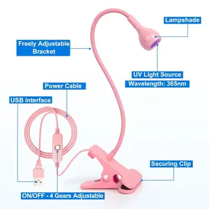 Lámparas <span class=keywords><strong>LED</strong></span> para uñas, lámpara de cuello de cisne Flexible de 3W, secador de manicura de uñas de secado rápido, luz de curado de esmalte de Gel para uñas de Gel - Product Image 3