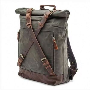 Sac à dos pliable pour moto, échantillon gratuit, sacoche de selle décontractée imperméable cirée pour porte-bagages arrière de moto - Product Image 4