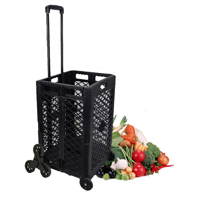 Vertak цветная Персонализированная Большая пластиковая корзина для покупок, складная продуктовая корзина с колесами