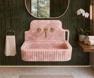 Lavabo de salle de bain contemporain en résine de luxe, aspect marbre et quartz, pour meuble sous-vasque, design moderne et sanitaire - Product Image 1