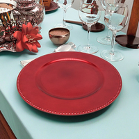 Assiette de Présentation Moderne Personnalisée en Plastique PP Faite à la Main, 13 Pouces, Motif Végétal, Style Classique, pour Mariages, Festivals et Fêtes