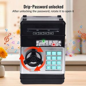 High Quality Plastic Large Capacity Automatic <b>Roll</b> Money Piggy Bank Children Creative Combination Lock Anti-Theft Alarm System - Product Image 3