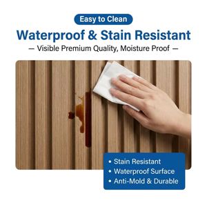 Panel de Pared Acústico de Madera y Plástico, Revestimiento Decorativo para Interiores, Material Decorativo para Sala de Estar, Dormitorio y Baño - Product Image 3