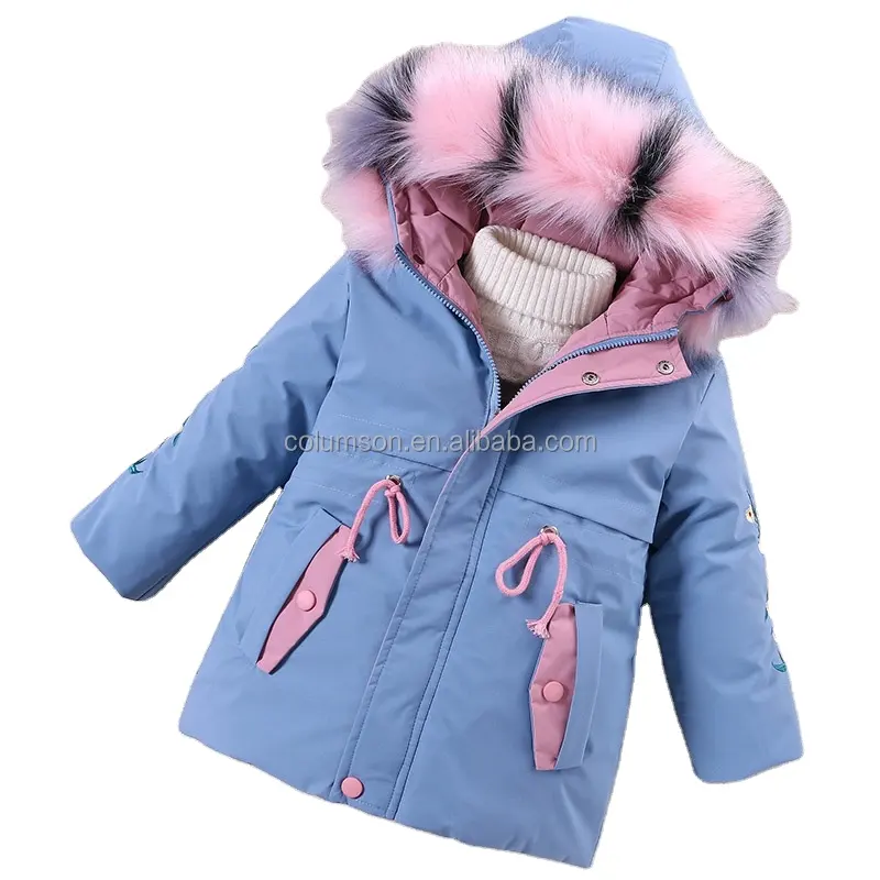 Winter Warm Children Clothes Outwear Kids Girls Thicken Double-breasted Wool Jacket Plaid Long Coats 2022