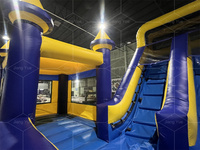 Château gonflable commercial portable avec toboggan, combo château gonflable pour enfants, aire de jeux gonflable avec souffleur