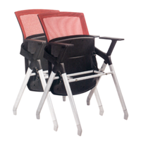 Chaise de bureau ergonomique à roulettes en maille, chaise de formation mobile avec roulettes, sièges imbriqués pour espace d'apprentissage flexible