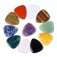 Cross-border Natural Crystal Triangular Guitar Pick for Electric Bassist Sweeping String Instrument Playing Jade Agate Gift Made