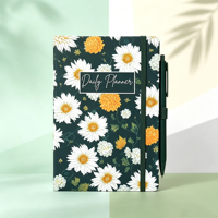 Carnet A5 en cuir PU style floral, reliure thermique, couverture rigide, avec élastique, idéal pour les voyages et les cadeaux, en promotion