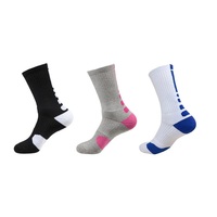 Vente en gros de 3 paires de chaussettes de sport pour hommes Chaussettes de basket-ball Athletic Elite pour adultes
