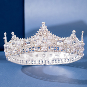 <span class=keywords><strong>Vintage</strong></span> reggia regina barocca <span class=keywords><strong>sposa</strong></span> nera rotonda a cerchio tondo corona nuziale fascia per capelli accessorio per capelli - Product Image 3