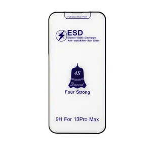 New ESD Anti-static Glass Diamond 4S Strong 9H 2.5D High Clear Anti-dust Tempered Glass Screen Protector For iPhone 13 Pro Max