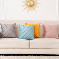 Housse de coussin en velours, taie d'oreiller de luxe, simple, de haute qualité, carré 3D, pour salon, canapé, hôtel, décoration de la maison, 1 pièce