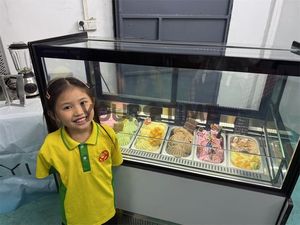 Vetrina Freezer per Gelato Professionale con Piano in Vetro, Espositore per Gelato per Negozi, Caffè, Attrezzatura per Snack - Product Image 3