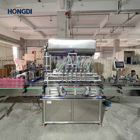 Machine de remplissage de liquides à six canaux horizontale manuelle en acier inoxydable de qualité alimentaire, à entraînement électrique/hydraulique, HONGDI Energy