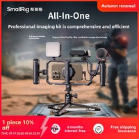 Kit vidéo tout-en-un en alliage d'aluminium pour smartphone avec éclairage audio, alimentation rapide et dégagement rapide – Édition professionnelle