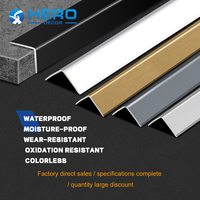 Profilé en L en aluminium pour carrelage 19,8 mm HERO METAL, finition polie sans joint, pour coin mural