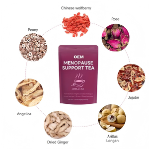 Té Herbal Mixto para el Apoyo a la Menopausia OEM, con Bayas de Goji, Rosa, Peonía, Jujube, Angélica, Jengibre y Longan, 10 Bolsitas de 8g, Caja de 80g - Product Image 6