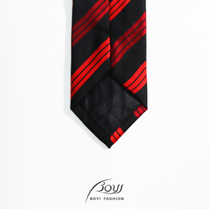 Cravate en polyester tissée de haute qualité, rayée, personnalisable avec logo, élégante, pour cérémonies de remise des diplômes, bals de promo et événements d'entreprise pour étudiants - Product Image 2