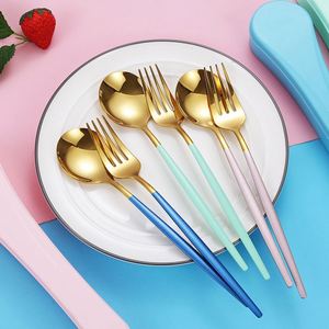Hot Selling Camping 304 Stainless Steel Cutlery <b>Portable</b> Chopsticks Spoon Fork Small Waist 3Pcs Tableware Flatware Set - Product Image 5