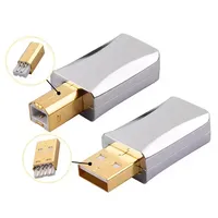 Connecteur de câble audio et vidéo USB 1.0 2.0, prise A/B, mâle, plaqué or, boîtier en alliage de zinc, blindage en alliage nickelé