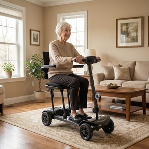Lightweight <b>Mobility</b> <b>Scooter</b> Wholesale Black High-grade <b>Folding</b> 4-wheel Model 20km Range 11-20km/h Speed NFC 150W-250W Travel El - Product Image 1